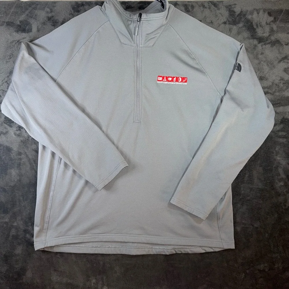 Mens XXL The North Face 1/4 Zip Pullover Grey Excellent Toyota Maintenance Care